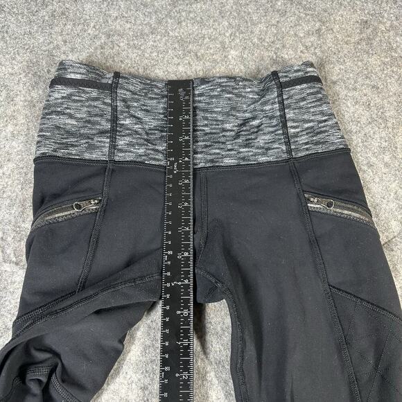 Lululemon Women's 4 Dramatic Static Toasty Tech Tights Black Gray - Picture 3 of 8